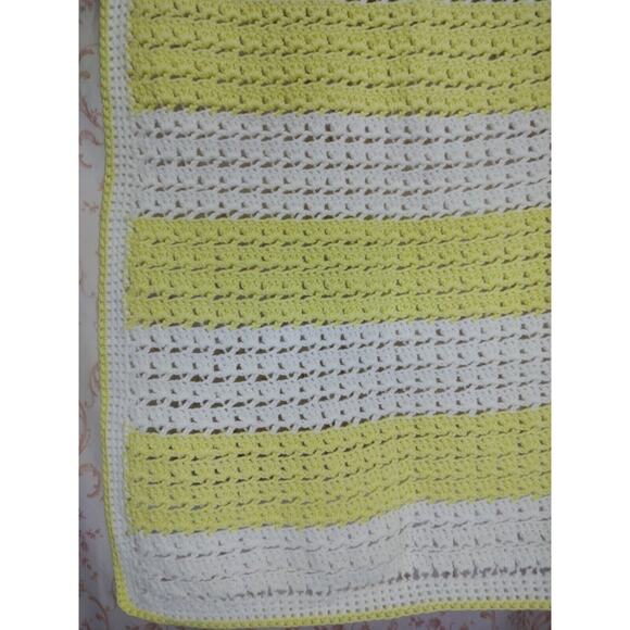 Handmade Knitted/Crocheted Striped Baby Blanket - Picture 10 of 12
